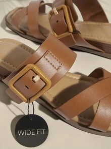 SHUZIA Sandal Lebar - Coklat - View 4