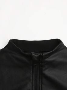 SHEIN Tween女孩四季通用運動防曬拉鍊修身運動外套，適合跑步、健身、瑜珈，春夏秋冬皆可穿 - 黑色 - 查看 7