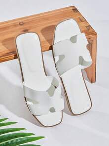 SHUZIA 女士舒适日常夏季度假休闲平底凉鞋 - 白色 - 查看 5