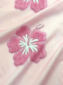 Lalippa 女款花卉刺繡落肩長袖單排扣休閒襯衫 - 彩色 - 查看 7
