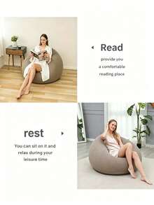 1 Outdoor Garden Beanbag Chair, Inflatable Lounge Sofa (Requires Inflation; Pump Not Included), Comfortable And Casual Seating, Ideal For Patios, Backyards, Lawns, Camping, And Poolside Use. - / - View 4