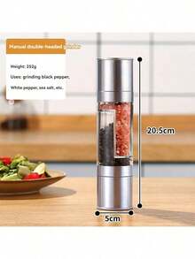 雙頭研磨器 手動香料研磨機，適用於胡椒、海鹽與調味料 - 雙頭研磨器 - 查看 13