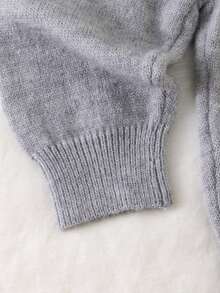 SHEIN Baby Boy Geometric Pattern Raglan Long Sleeve Sweater And Knit Pants Casual Set Autumn Fall - Multicolor - View 7