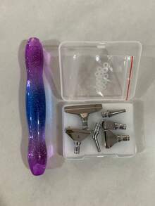 1pc New Diamond Painting Tool Set, Resin Diamond Pen With Replaceable Alloy Tips, Handmade DIY Accessory Kit - multicolor - View 17