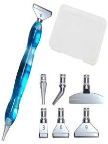 1pc New Diamond Painting Tool Set, Resin Diamond Pen With Replaceable Alloy Tips, Handmade DIY Accessory Kit - multicolor - View 4