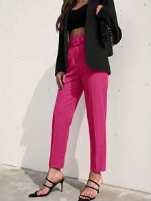 Aveloria Modichic Women's Solid Color Casual Versatile Daily Wear Long Pants - Hot Pink - View 2