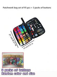 Kit de costura portátil para el hogar, kit de herramientas de costura multifuncional con botones surtidos para combinar, ideal para entusiastas del DIY - Multicolor - Ver 11