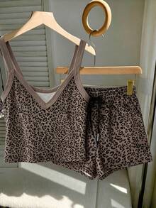 Resyla Ladies' Tank Top, V-Neck, Comfortable And Fitted, Loose Women's Shorts, Sexy And Comfortable Style, Leopard Print, Best-Selling Summer Style - Multicolor - View 1