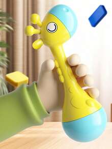 Bright Yellow Giraffe Baby Rattle, Baby Shower & 1st Birthday Gift, Maraca Rattle Toy, Sensory Sound Toy For Infants, Visual Auditory Stimulation Toy, Newborn Grasping Training Toy, Early Learning Baby Toy, Colorful Rattle Shaker - Multicolor - View 11
