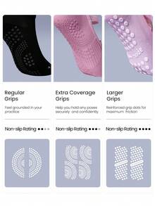 GLOWMODE 3 Pairs Yoga Pilates & Pilates Non-Slip Grip Socks With Seamless Toe Construction Yoga Pilates Daily - Cinnamoninspiration - View 10