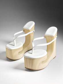 Denimoi Women's Asymmetric Heel Design Fashionable Sandals - White - View 4