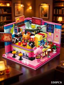 Luxury 639 Pcs Mini Building Blocks Set, Stress Relief Creative House Puzzle Toy For Adults, Exquisite Bedroom Scene Model With Stickers, Decorative Desktop Ornament, Perfect Birthday Gift, Fun DIY Assembly Game Kit For Home Decoration - Multicolor - View 12