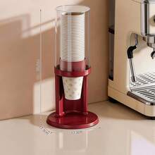 Disposable Cup Holder With Cup Extractor, No Drilling Required, Suitable For Home Storage, Commercial Coffee Shops, Bar Counters, And Wall-Mounted Use For Restaurant Paper Cups. - Red - View 8