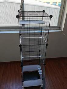 1pc Spliceable Height Adjustable Bird Cage With Pull Out Drawer Tray Easy Clean Removable Metal Base Movable Stand 360 Swivel Casters For Cockatiel Conure Budgie Parrot Lovebird Canary Finch Indoor Outdoor Pet Aviary Home Gift - Assembly Type - View 7