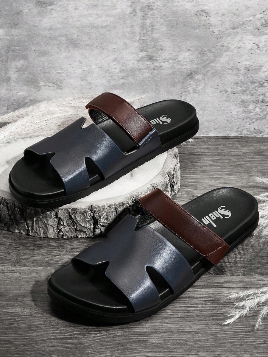 SHUZIA Men's Cutout Adjustable Band Comfortable Slide Sandals - Multicolor - View 1