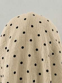 Sunnyshic Women's Spring/Summer Polka Dot Ruffle Hem Slimming Beach Casual Vacation Style Skirt - Apricot - View 7