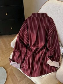 NostaNoir 女款條紋馬術印花休閒百搭日常穿著襯衫 - 彩色 - 查看 2