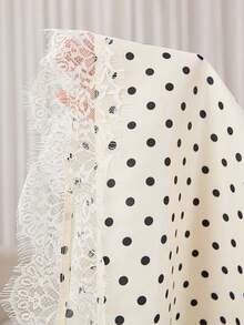 Veilorie Women's Elegant Satin Lace Patchwork Polka Dot Arabian Dress - Multicolor - View 8