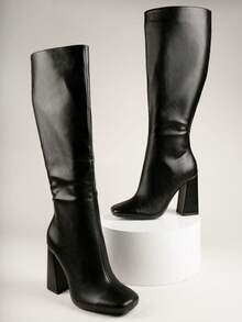 SHUZIA Women Fashion Boots Plain Slip on Anggun - Hitam - View 2