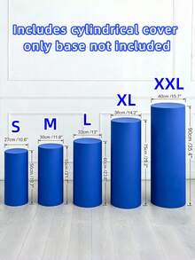 1/3/5件組 藍色彈性伸縮圓柱底座套筒 柱狀支架包覆套 易穿戴，適用派對、婚禮、生日慶祝、居家與節日裝飾，僅含圓柱套，不含支架 - 寶藍色 - 查看 12