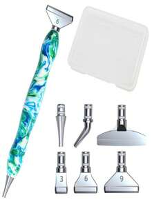 1pc New Diamond Painting Tool Set, Resin Diamond Pen With Replaceable Alloy Tips, Handmade DIY Accessory Kit - multicolor - View 6