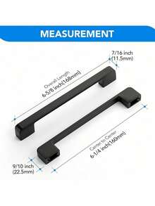 6Pcs Black Aluminum Cabinet Handles, Solid American Style Drawer Pulls With Mounting Screws, Polished Surface Furniture Hardware For Kitchen Cabinets - Black - View 7