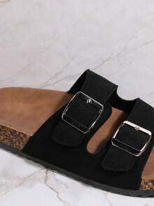 VACAZURE Summer Casual Versatile Simple Platform Sandals For Christmas Valentine's Day Summer Shoes - Black - View 4