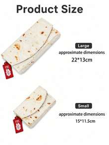 superFUNNYmarket Portefeuille de grande capacité en forme de pancake, portefeuille pliable amusant avec clip à pression, sac à main portable avec poche à monnaie multi-fentes, pour les courses quotidiennes, les voyages, les rendez-vous, les cadeaux d'anniversaire et de vacances, mini sac à main à la mode et excentrique en forme d'aliment, accessoires de sac de rangement - Multicolore - Voir 3
