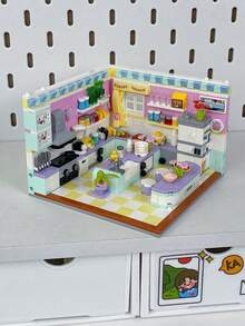 Luxury 639 Pcs Mini Building Blocks Set, Stress Relief Creative House Puzzle Toy For Adults, Exquisite Bedroom Scene Model With Stickers, Decorative Desktop Ornament, Perfect Birthday Gift, Fun DIY Assembly Game Kit For Home Decoration - Multicolor - View 22
