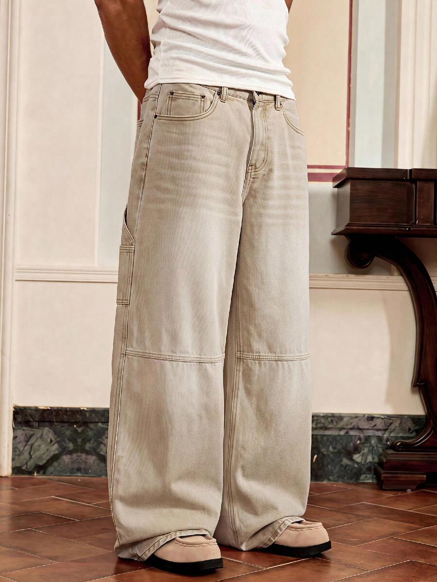 SWAVVY Men Jeans - Khaki - View 1