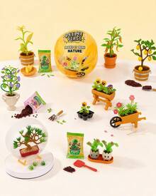MGA Entertainment 1 قطعة كبسولة غموض طبيعية من MGA's Miniverse Make It Mini، طراز عشوائي، مجموعة حرفية DIY لحديقة مصغرة مع مشهد عربة الزهور، إكسسوارات نباتات صغيرة، ديكور قابل للجمع للعرض على المكتب والرف - متعدد الألوان - مشاهدة 2