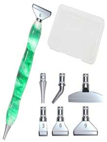 1pc New Diamond Painting Tool Set, Resin Diamond Pen With Replaceable Alloy Tips, Handmade DIY Accessory Kit - multicolor - View 5