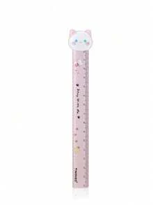 1pc Cute Cat & Dog Cartoon Animal Shaped 15cm Ruler With Fuzzy Ball, Wavy Line Scale, Adorable Stationery,Rulers, Back To School - Cute Pet Series - View 17