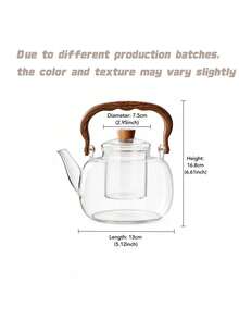 1 Piece 1000ml/35.2oz Heat-Resistant Glass Teapot With Detachable Filter - Thickened Base Suitable For Induction Cookers, Suitable For Flower Tea, Herbal Tea, And Loose Tea | Spring Home Tea Gift Set Suitable For Induction Cookers And Tea Ceremony - Multicolor - View 3