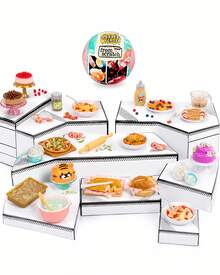 MGA Entertainment 1件隨機款式 MGA Miniverse Make It Mini From Scratch 神秘膠囊，隨機款式 DIY 迷你蛋糕甜點手工套件，微型烘焙場景模型，創意組裝，可收藏桌面書架裝飾擺件 - 彩色 - 查看 2