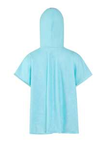 SHEIN Young Girl Cartoon Graphic Hooded Cover Up - Multicolor - View 4
