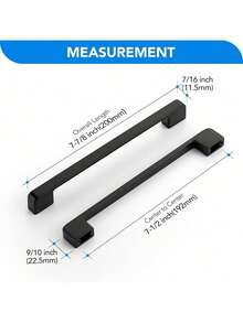 6Pcs Black Aluminum Cabinet Handles, Solid American Style Drawer Pulls With Mounting Screws, Polished Surface Furniture Hardware For Kitchen Cabinets - Black - View 10