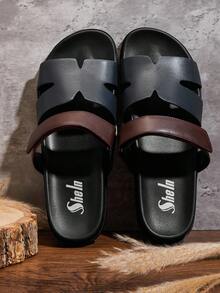 SHUZIA Men's Cutout Adjustable Band Comfortable Slide Sandals - Multicolor - View 2
