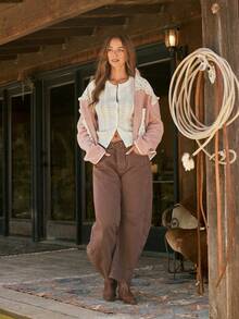 WESTFADE Button Front Long Sleeve Pointelle Knit Cardigan Sweater, Winter, Fall, Autumn, Cowgirl, Female Country Look, Back To School, Western, Rodeo, Cute Top - Beige - View 3