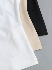 Sweetra 女款春夏休閒度假舒適百搭U領修身黑色白色咖啡色3件式背心套裝 - 彩色 - 查看 5