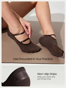 GLOWMODE 3 Pairs Yoga Pilates & Pilates Non-Slip Grip Socks With Seamless Toe Construction Yoga Pilates Daily - Cinnamoninspiration - View 3