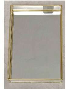 Rectangular Glass Tray, Cosmetics Tray, Jewelry Tray, Gold 1PC - Gold - View 7