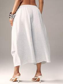 Denimoi Oversized Cropped Sweatpants Fashion Bottoms Cozy Casual Fall Loungewear Streetwear - Grey - View 4