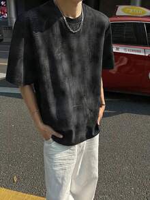 Resyla Men 紮染短袖圓領T恤 休閒街頭風 柔軟透氣舒適 Y2K Tee - 彩色 - 查看 5