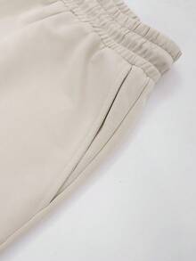STYNVO Bộ áo tank top và quần short nam size lớn in chữ - Màu be - Xem 4