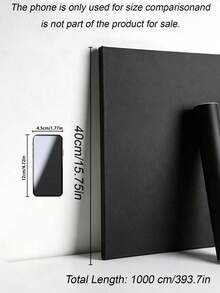 1 Roll Matte Black Thickened Self-Adhesive Wallpaper, Waterproof Easy Peel & Stick Decor Film For Cabinets, Countertops, Walls & Tables - Black - View 4