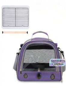 Large Portable Parrot Cage: Comes With Travel Bag, Metal Tray And Stick - Suitable For Carrying/Transporting African Grey Parrots, Eclectus Parrots And Other Medium To Large Birds - Multicolor - View 1