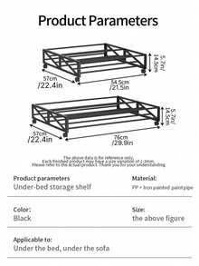 Steel Pipe With Wheel Bed Frame, Movable Shoe Rack, Bedside Storage, Corner Storage, Home Use, Entryway Sofa, Student Dormitory, Simple Shoe Rack. - Black - View 4
