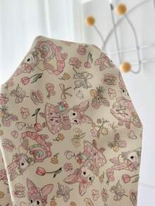 SHEIN 女嬰花卉圖案針織軟綿圓領長袖上衣彈性腰長褲貼身4件套，秋冬款 - 彩色 - 查看 8