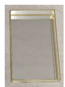 Rectangular Glass Tray, Cosmetics Tray, Jewelry Tray, Gold 1PC - Gold - View 5